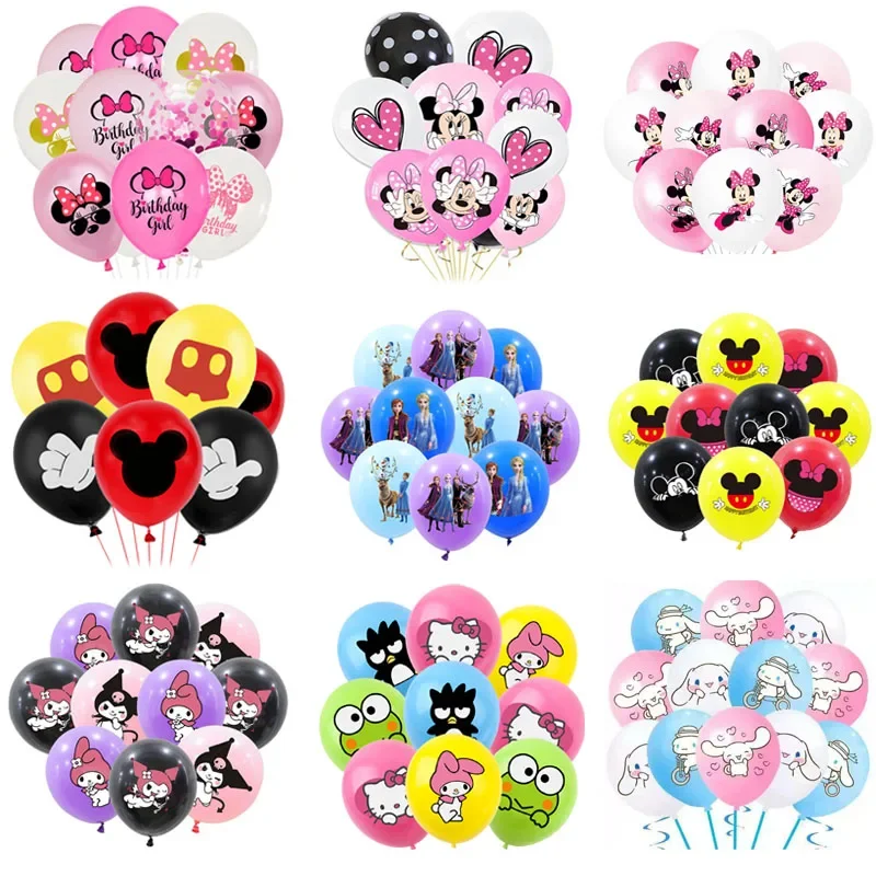 10/18 قطعة بالونات ديزني عائشة ميني ميكي كورومي 12 بوصة من اللاتكس، ألعاب تزيين حفلات أعياد الميلاد للأولاد والبنات، هدايا العيد #1