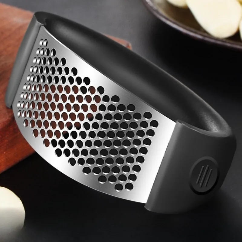 Garlic Puree Grinder Crusher Manual Mincer Stainless Steel Chopping Tools Easy Squeeze Loop Handle Design Kitchen Gadgets