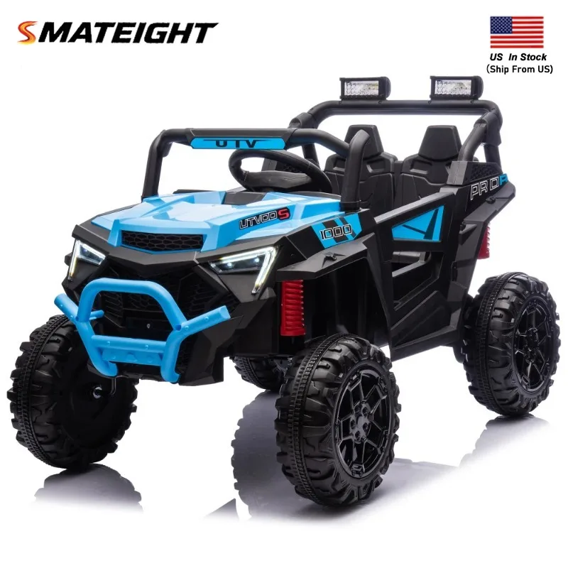 24V 400W Kids Electric Ride On UTV with Remote Control, 4-Wheel Suspension, LED Lights, Bluetooth, USB, Music, for Ages 3+