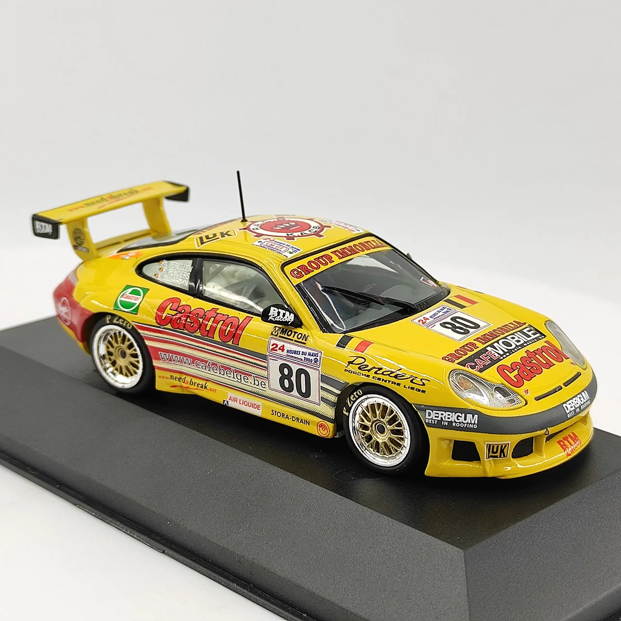 عيب سطح الطلاء دييكاست 1:43 مقياس أونيكس بورش 911 GT3 R نموذج سيارة من سبيكة صفراء لعبة قابلة للجمع هدية تذكارية عرض #6