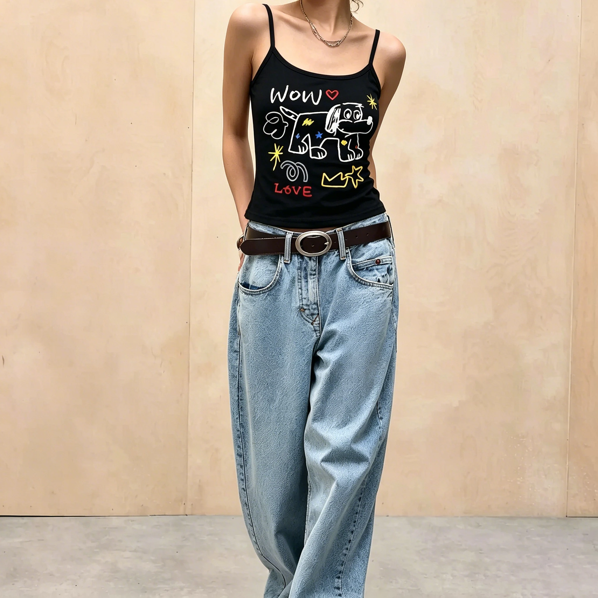 2000년대 여성 Y2k 탑 카와이 만화 프린트 하라주 - Baby Y2K Clothing 리뷰 및 가격