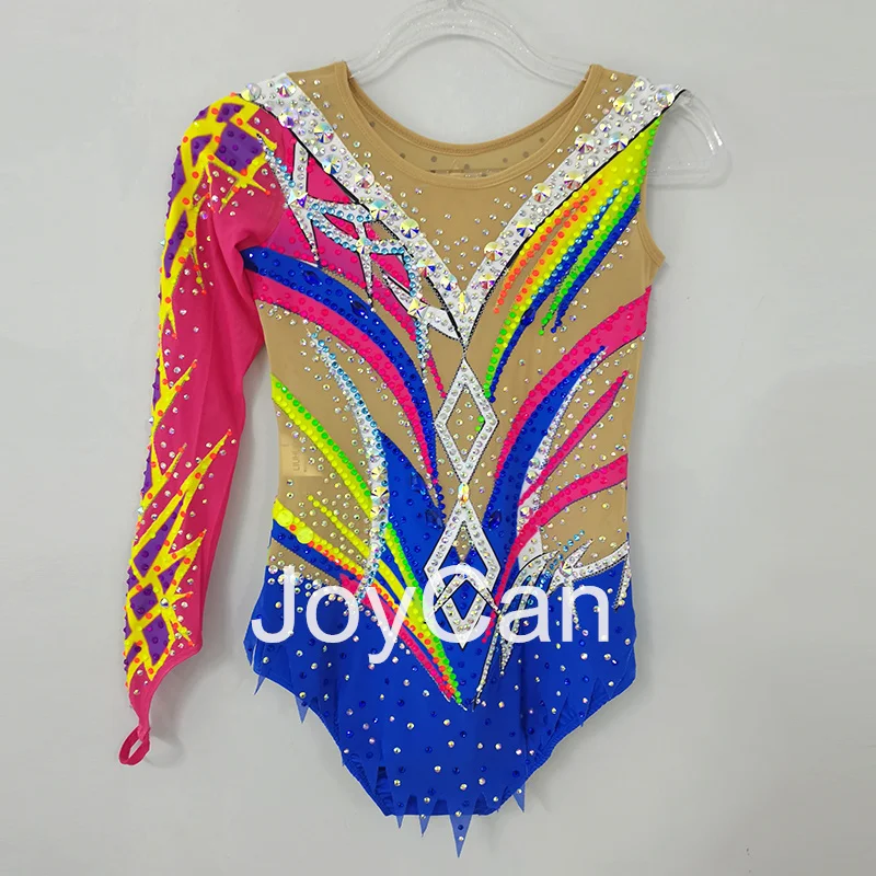 JoyCan Rhthmic Gymnastics Leotards Girls Women Multicolor Spandex Elegant Dance Wear for Competitiion