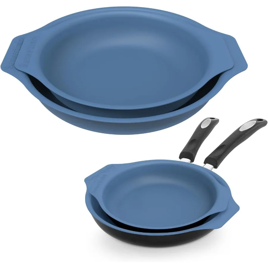 

Силиконовые защитные приспособления для сковородок и сепараторы для штабелирования 10 и 12 дюймов, нетоксичные термостойкие подушечки, прочная посуда, которую можно мыть в посудомоечной машине