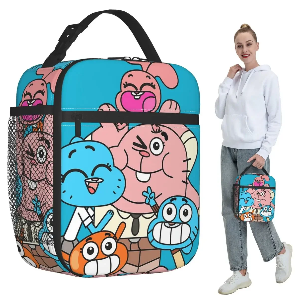 The Amazing World Of Gumball Insulated Lunch Bag for Kids School Cooler Thermal Food Box Tote Portable Lunch Boxes Container