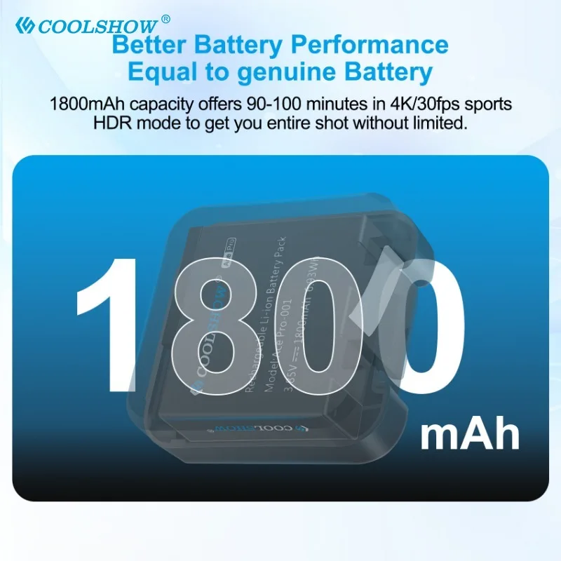 인스타 360 에이스 배터리 충전기, 액션 카메라 액세서리, 1800mAh