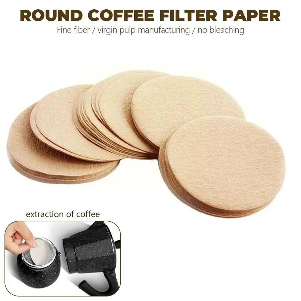 High Density Round Coffee Filter Paper Coffee Accessories Filter Without Residue Moka Pot Paper Filter Soft Texture