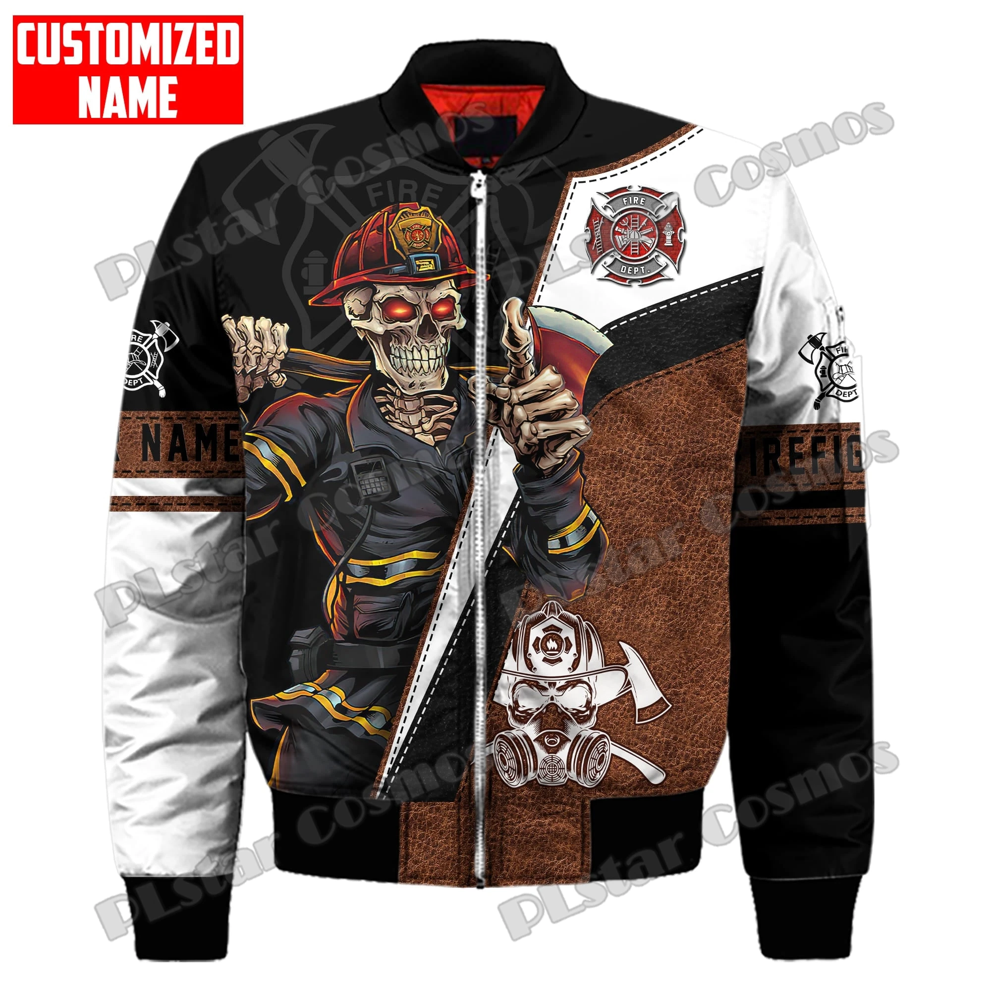 Personalized Name Firefighter 3D All Over Printed Men's Bomber Jackets Winter Unisex Casual  Harajuku Zipper Jacket Coat FJK09