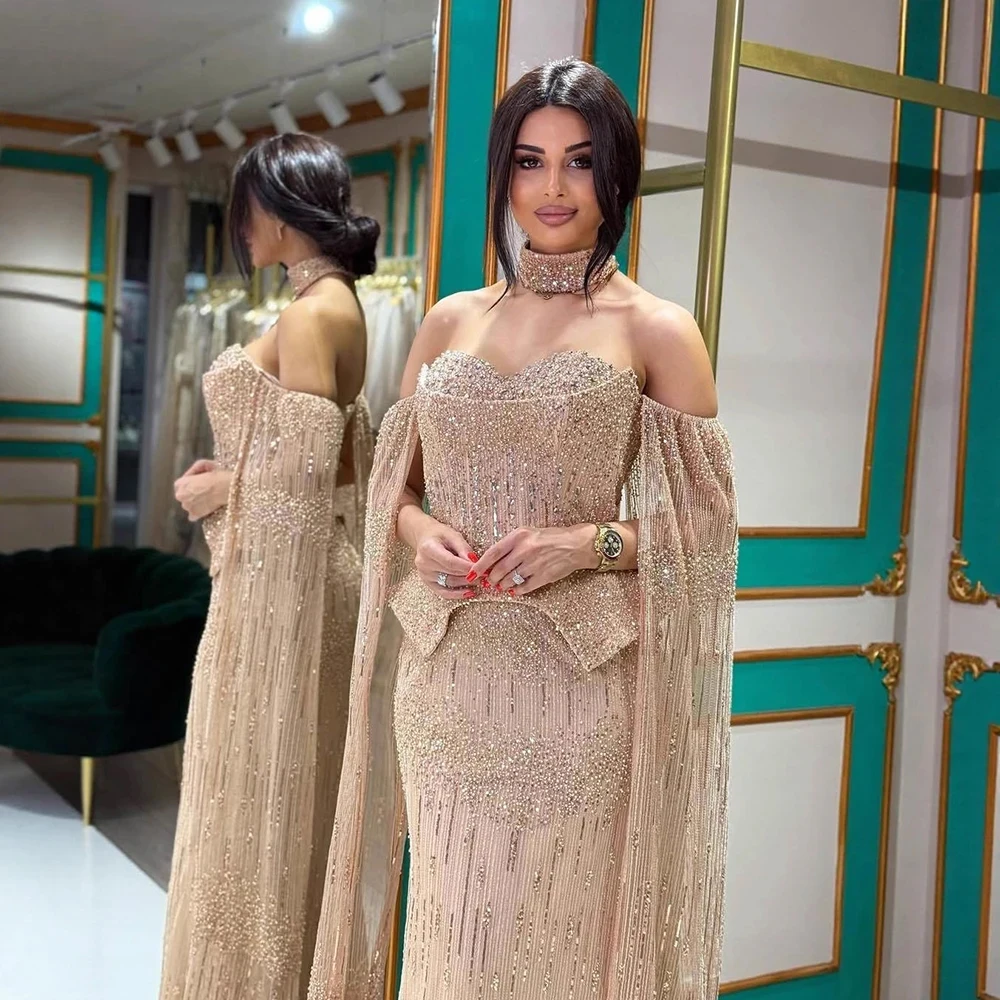 Eshaut & Bridal فستان سهرة أنيق عاري الكتفين حورية البحر مطرز رسمي للحفلات الراقصة وحفلات الزفاف للنساء مخصص 2025 #3