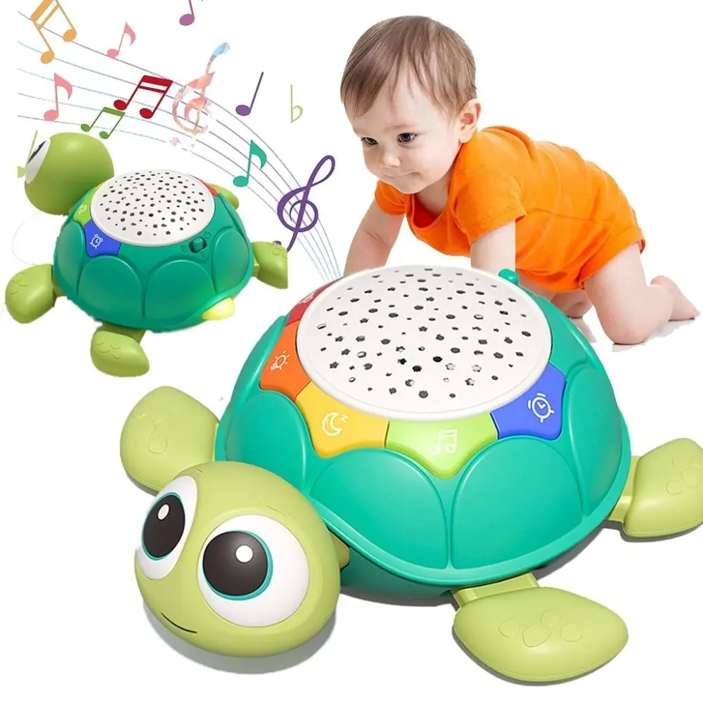 Plastic Muzikaal Kruipschildpad Speelgoed Simulatie Interactief Sterrenlicht Schildpad Babyspeelgoed Multifunctioneel geluid en licht