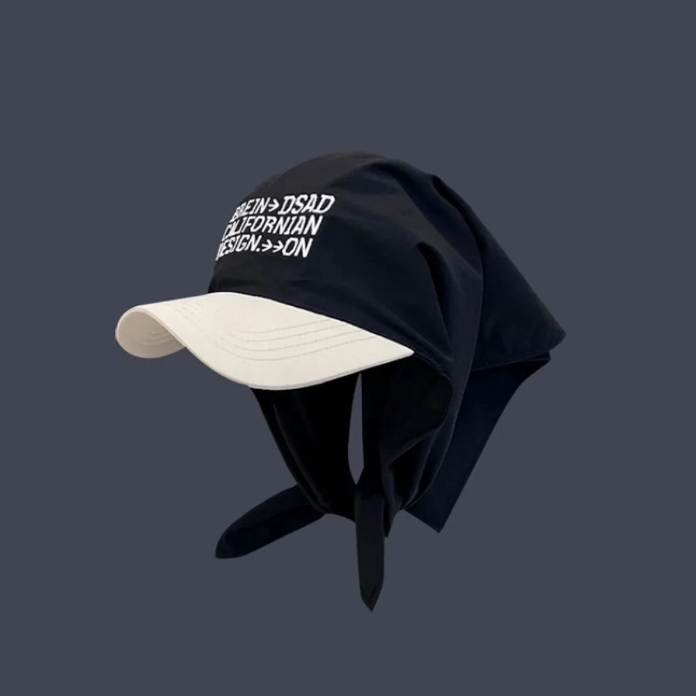 

Cotton Korean Headscarf Baseball Hat Quick Drying Color Block Triangle Headscarf Baseball Cap Sweet Breathable