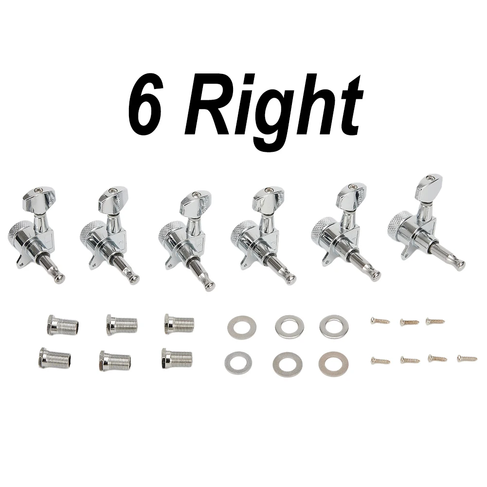 Strings Guitar Locking Tuners Guitar Metal Alloy Silver 6-inline Tuners Set 6L Electric Guitars Metal 24pcs/set