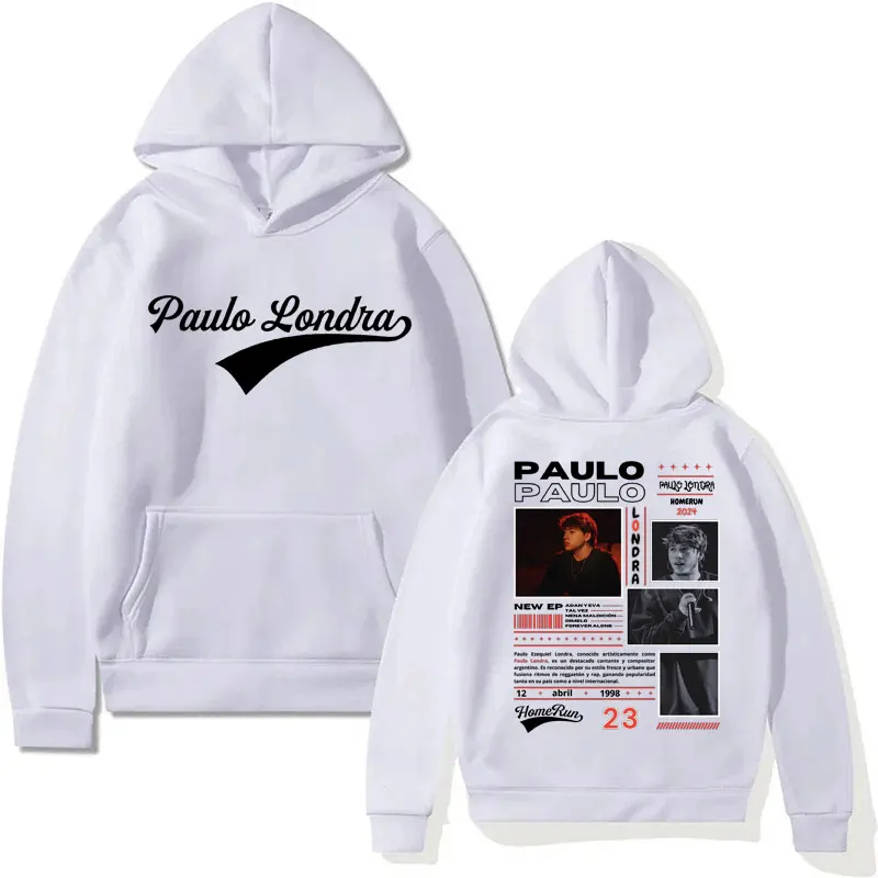 Rapper Paulo Londra Homerun Album Hoodie Men's Clothing Fashion Hip Hop Punk Oversized Hoody Sweatshirt Casual Winter Pullovers