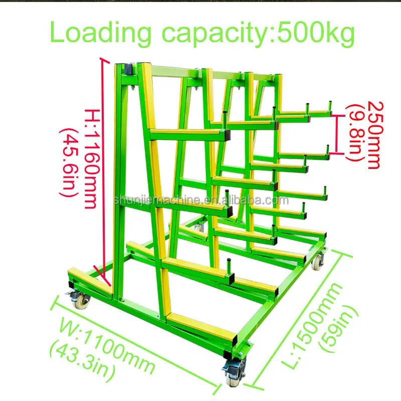 A-Frame แขวนกระจกขนส่ง Rack รถเข็น Dolly สําหรับแก้วหินแกรนิตและหินอ่อน