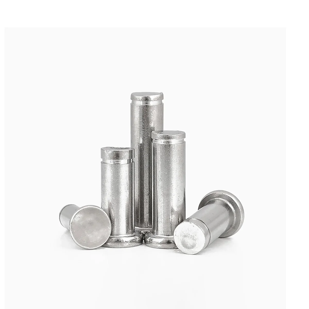 304 Stainless Steel Flat Head Shaft With Snap Ring Cylindrical Pin Positioning Pin M3M4M5M6