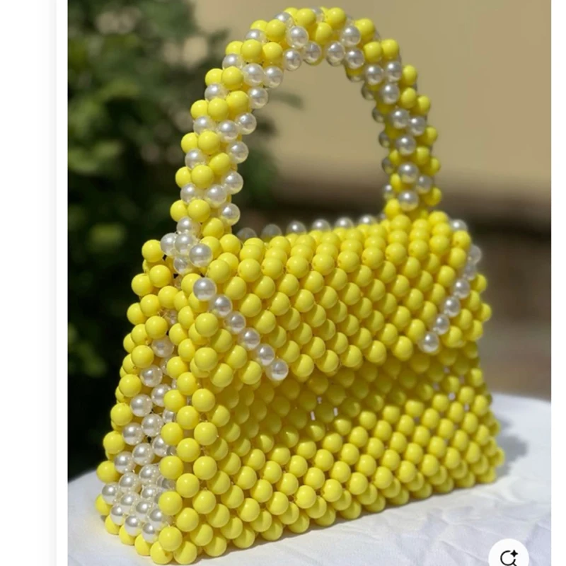 

Women's Small Square Bag with Bead Splicing Pearl Ins Design Flip Cover Women's Bags Versatile New Handbag Customizable Logo