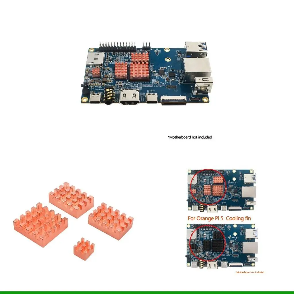 

U55C 4PCS Медный набор радиатора Алюминиевый охлаждающий радиатор