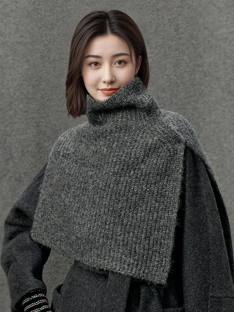 thiened-knitted-scarf-high-collar-awl-stand-collar-wrap-unregular-design-warm-outerwear-for-autumn-and-winter-women's-fas