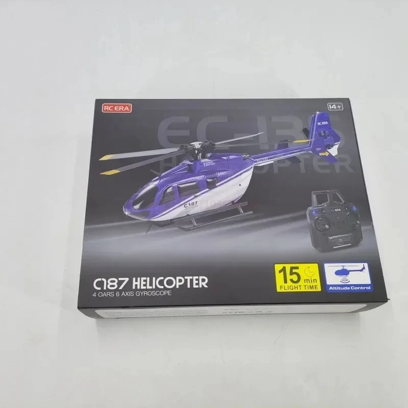 New C187 Remote Control Airplane Kubingke Ec135 Model Remote Control Helicopter Single Paddle No Ailerons Airplane Model Toy