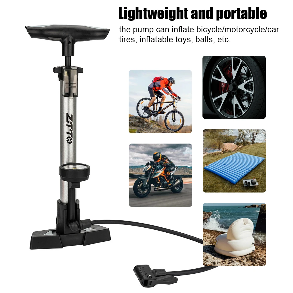ZTTO Bike Pump 160PSI High Pressure Air Pump Portable Bicycle Tire Inflator with Pressure Gauge Fits Presta & Schrader Valves fo - Image 6