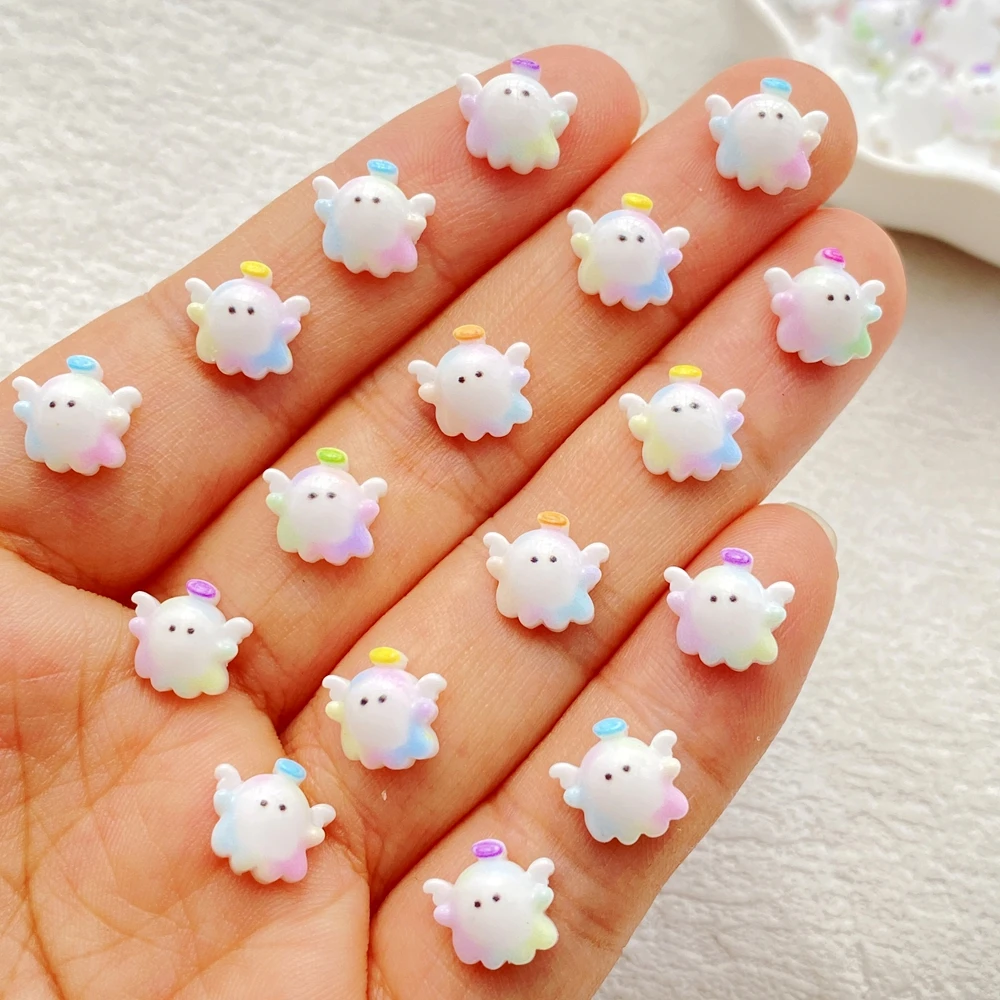50pcs Mix Resin Colorful Mini Cartoon Ghost Angel Nail Art Flatback Stone Applique DIY Christmas Charms Scrapbook Decor Crafts