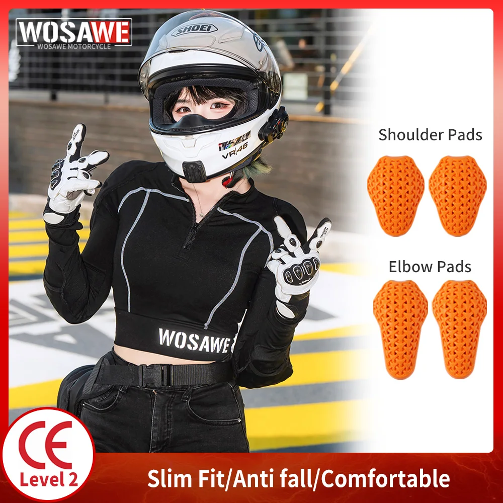 

WOSAWE Women Motorcycle Jacket CE1/2 Protective Gear Motocross Body Soft Armor Training Fitness Short Top Sexy Slim Yoga Clothes