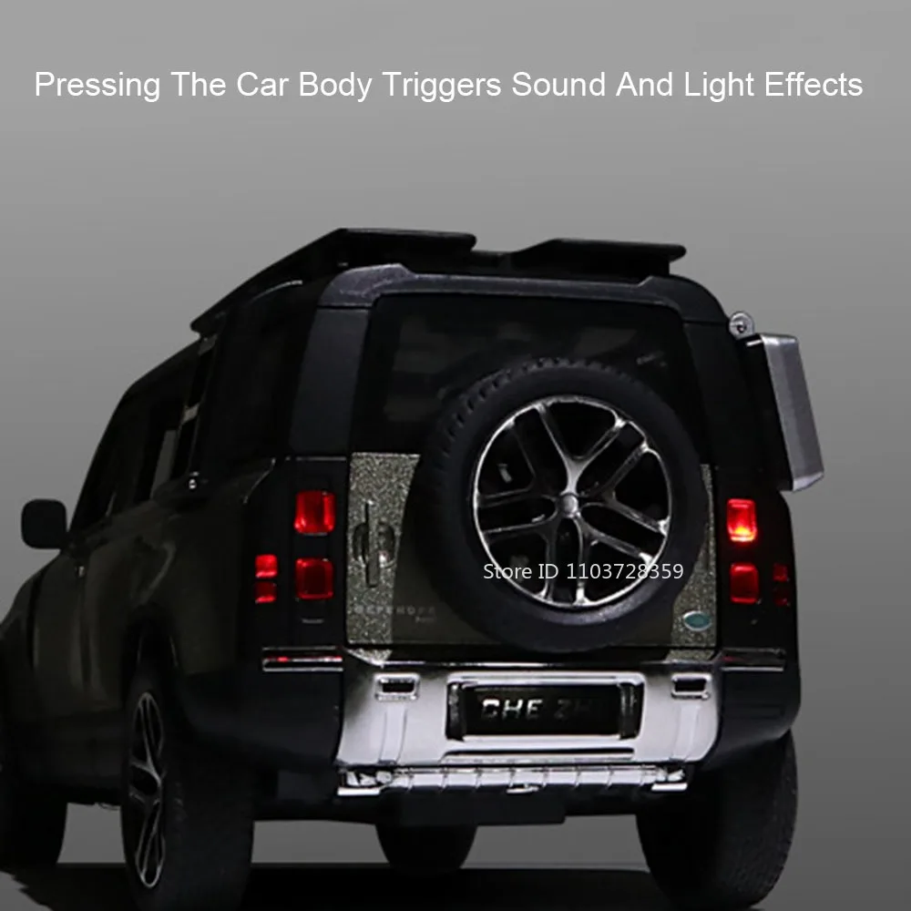 1:24 لاند روفر المدافع لعبة مجسمة سيارات سبيكة دييكاست رينج روفر SV ضوء الصوت الأبواب مفتوحة التراجع حلية للأطفال هدايا