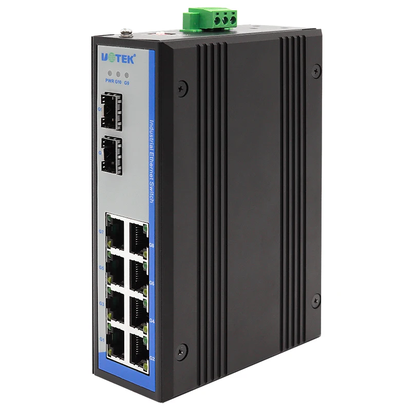 

UOTEK 10-портовый неуправляемый полный гигабитный Ethernet-коммутатор Порт RJ45 Ethernet-коммутатор с низким энергопотреблением UT-6410GC-8GT2GP