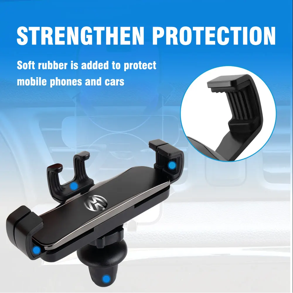 Black Phone Holder Universal Phone Holder Mobile Shockproof Bracket For Volkswagen VW Golf 4 6 7 GTI Tiguan Passat B5 B6 Caddy