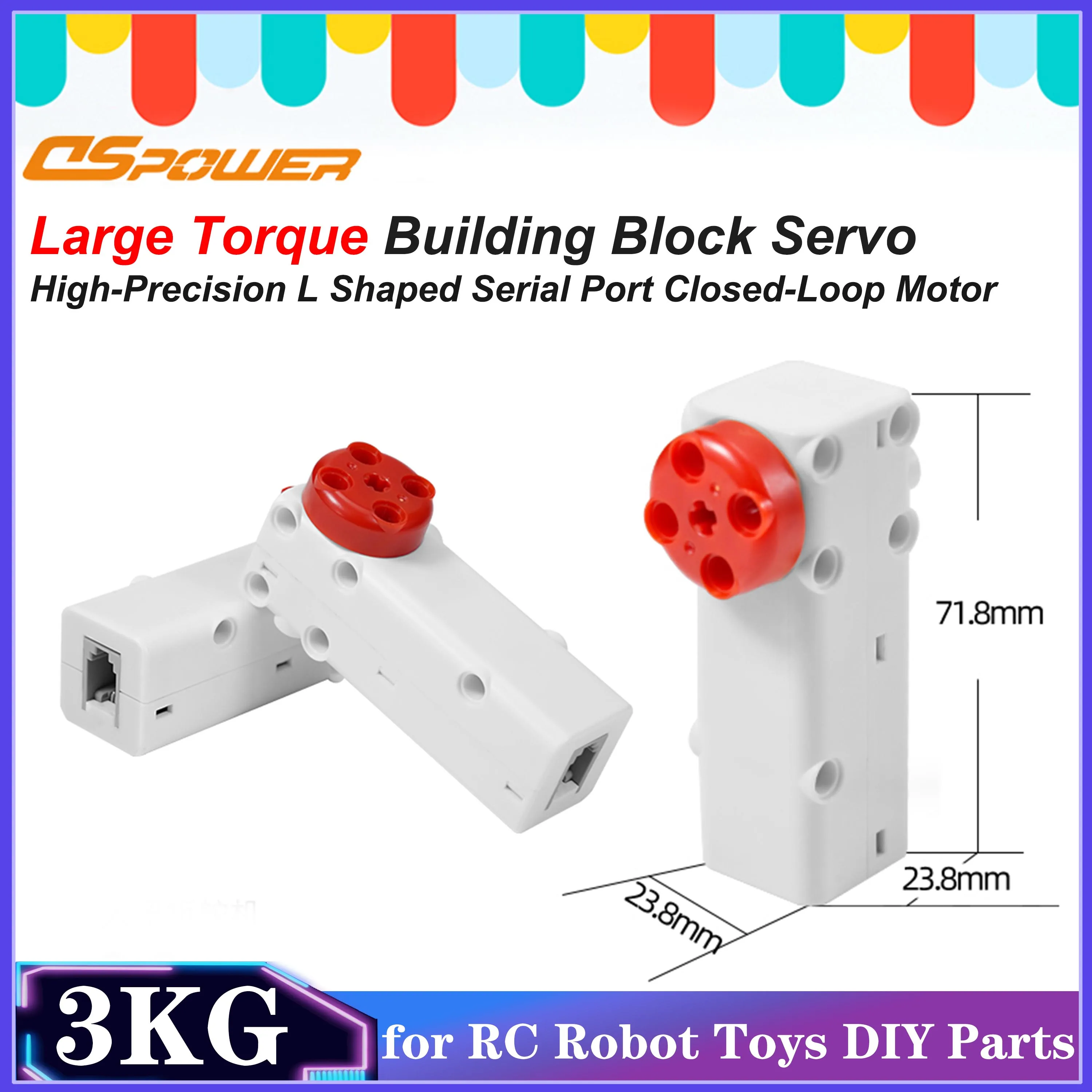 Nouveau Dspower E025A 3KG large couple bloc de construction Servo embrayage haute précision en forme de L Port série moteur en boucle fermée pour Robot RC