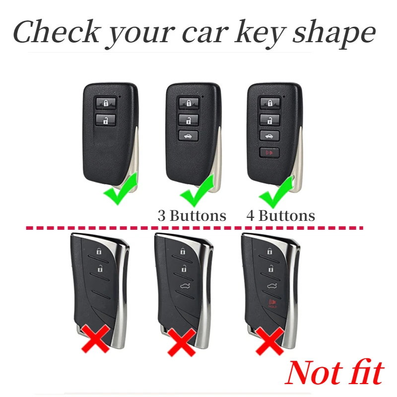 Alloy Car Remote Key Case Shell Cover Fob For Lexus NX IS RX ES GX LX LS UX GS 200 260 300 350 NX200 NX300 RX350 ES300 Keyless