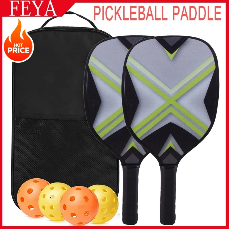 FEYA-paleta de Pickleball de madera de álamo, juego de paleta de bolas de madera, accesorios de Pickleball personalizados, raqueta de playa al aire libre