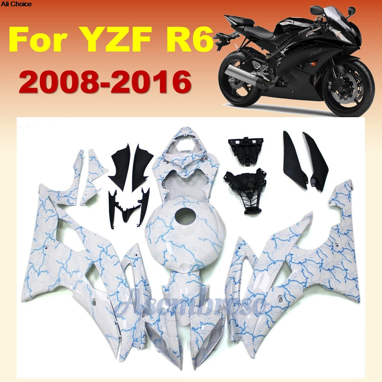 

Customized Fairing Kit for YAMAHA YZFR6 2008 2009 2010 2013 2014 2015 2016 YZF R6 08-16 Motorcycle ABS Fairings