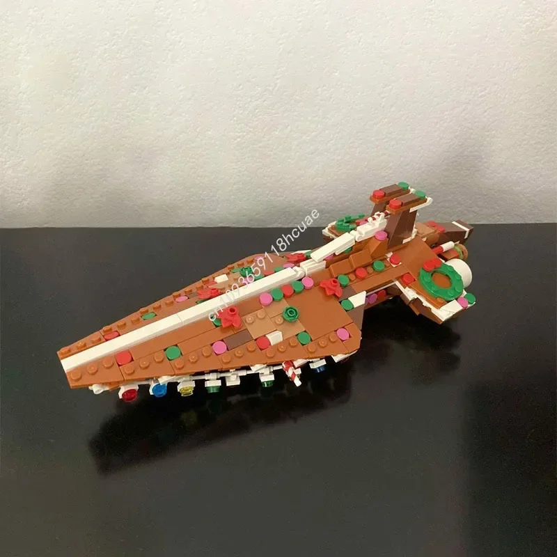 

New 508pcs Gingerbread Venator StarDestroyer Model Star Battle Building Blocks Diy Education Assembly Toys Kids Christmas Gifts