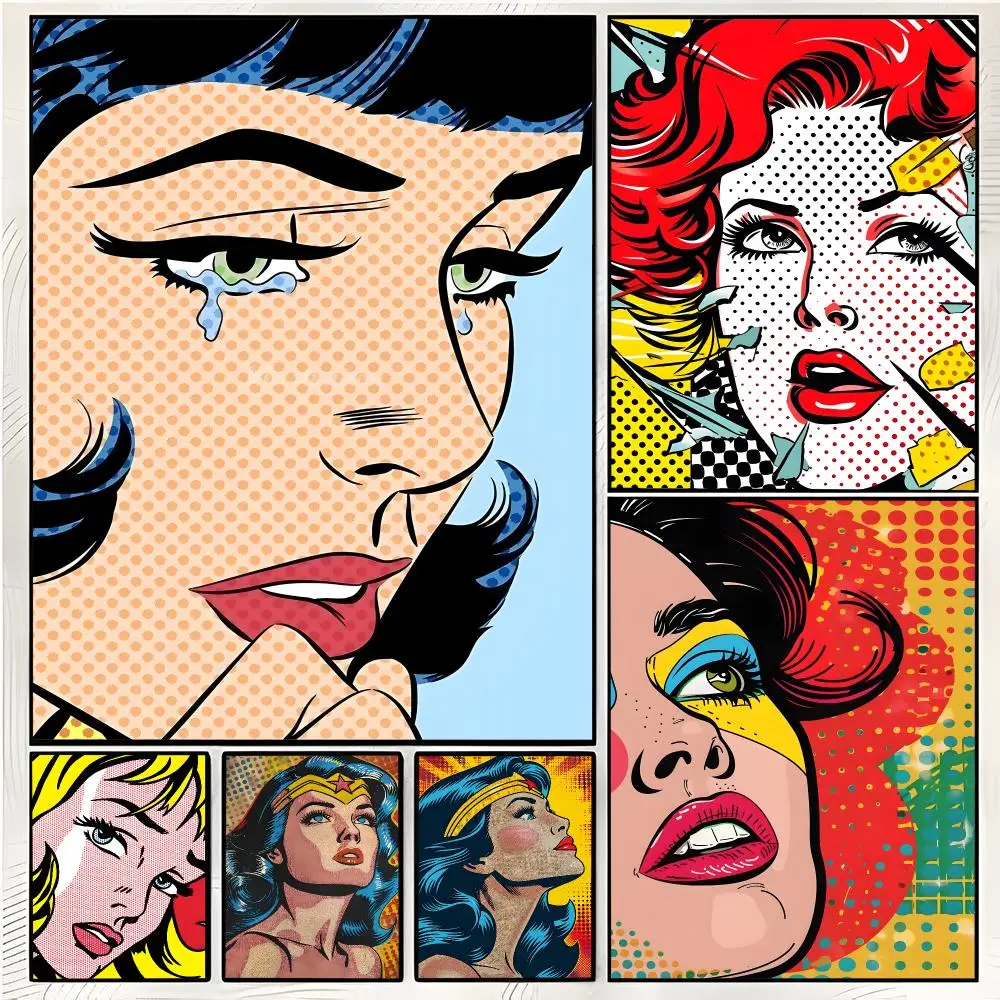 Roy Lichtenstein Popart Graphic Painting Calligraphy Wall Art Mural Living Room Canvas Decor Gifts