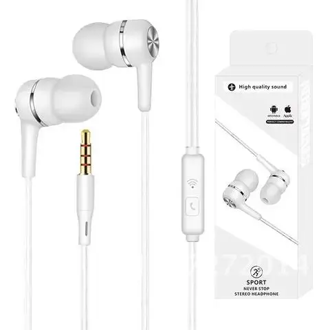 

Headphones Music Sport Stereo Noise Reduction 3.5mm Plug Wire Control Headset Built-in Microphone For IPhone IPod MP3 Player