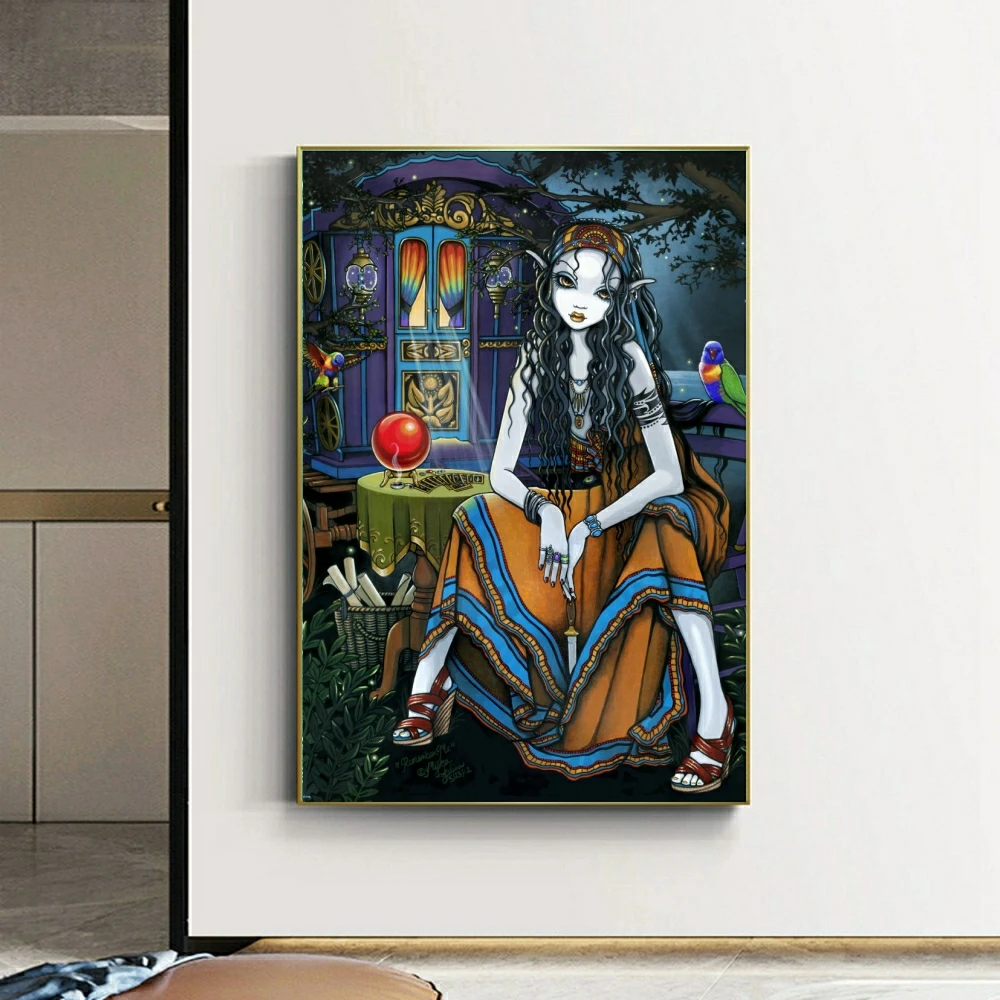 Gothic Girl Cartoon Diamond Painting Cross Stitch Hanging Printed Puzzle Mosaic Embroidery Home Decor 5D DIY Art Nowości