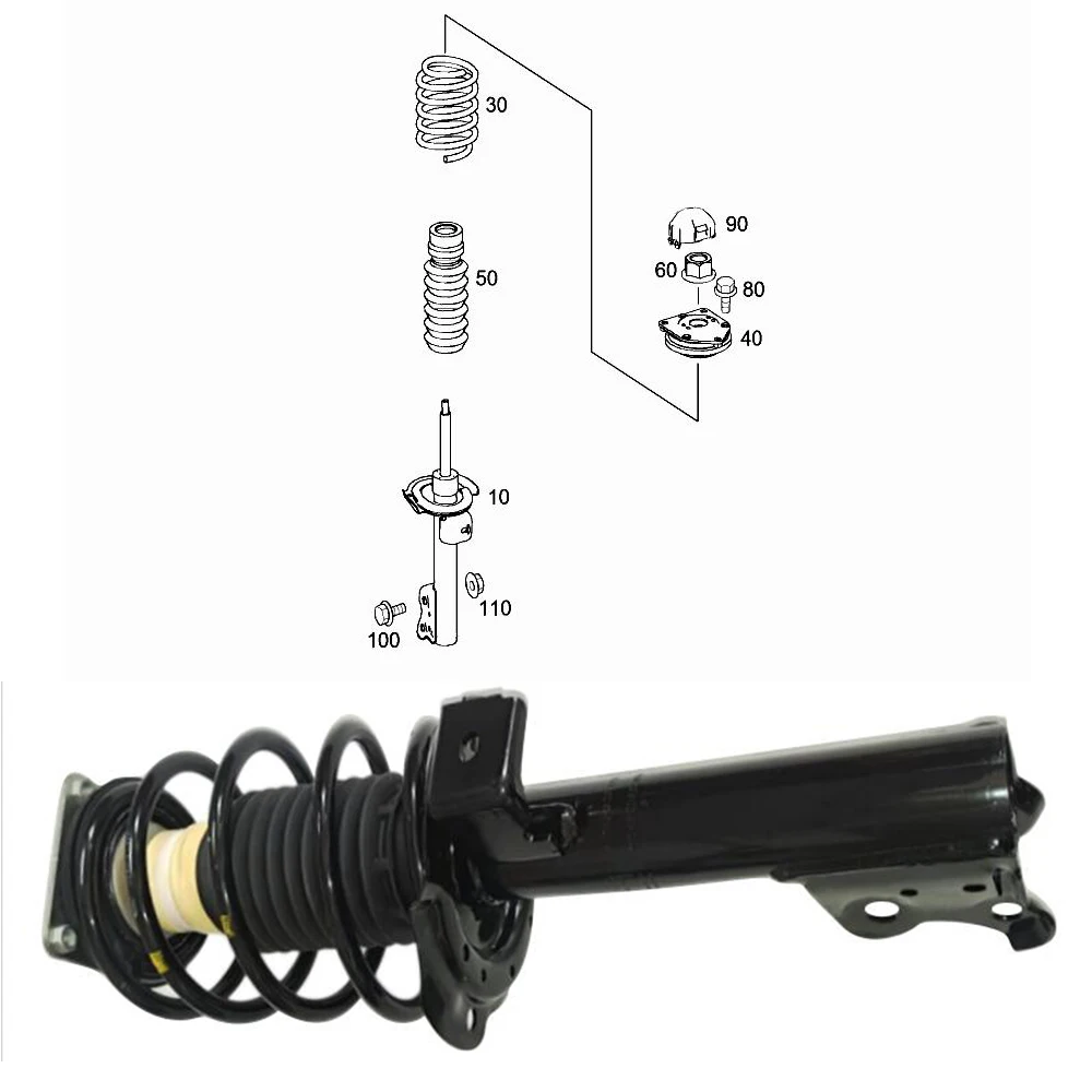 1x Front Suspension Shock Absorber Strut For Mercedes B-Class W245 W169, OEM A1693200530 A1693201130 A1693201730 Car Accessories