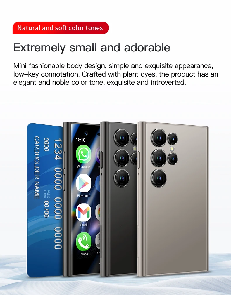 SOYES S24 Pro Max هاتف ذكي صغير 3.0 بوصة 4G شبكة الوجه فتح 2GB + 16GB 2400mAh بطاقة مزدوجة Play Store خيارات متعددة الألوان