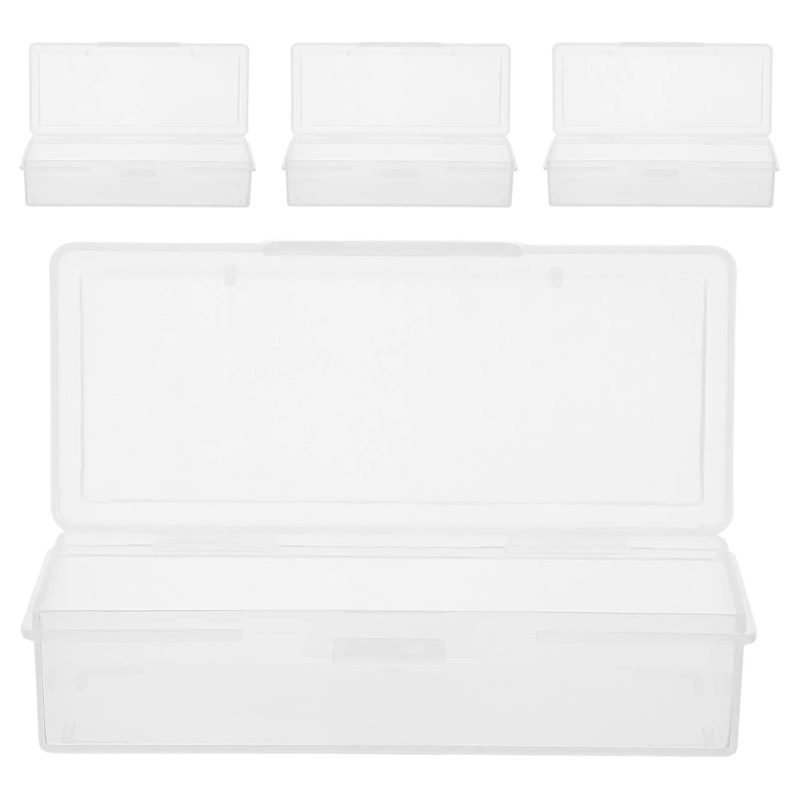 

4pcs Swab Container Portable Holder Transparent Dispenser Design For Balls Toothpicks Bathroom Storage Jars Multi-Functional