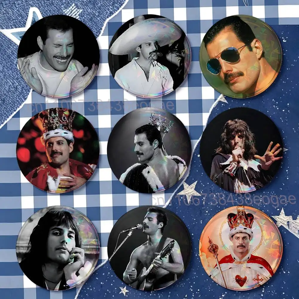 F-Freddie M-Mercury Badges Round Nijigen Otaku Culture IP peripheral products 58mm 44mm 32mm 75mm 25mm Mini