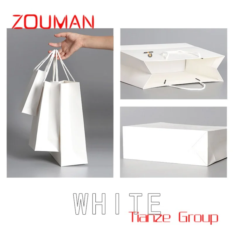 Custom , Cheapest Luxury Custom Printed Your Own Logo White Brown Kraft Gift Craft Shopping Paper Hand Bag With Handles