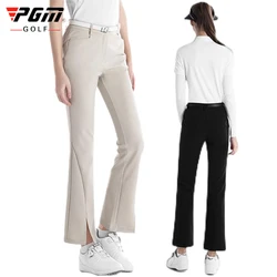 PGM Women Summer Spring Golf Pants High Waist Split Pant Legs Slim Elastic Casual Trousers Quick-drying Lady Golf Clothing