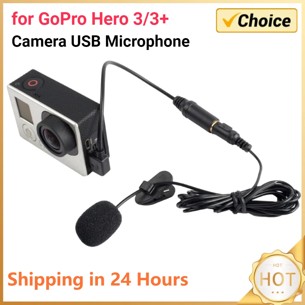 Professional Mini USB Microphone With Clip High Sensitivity External Mic Stereofor GoPro Hero 3/3+ Camera USB Microphone