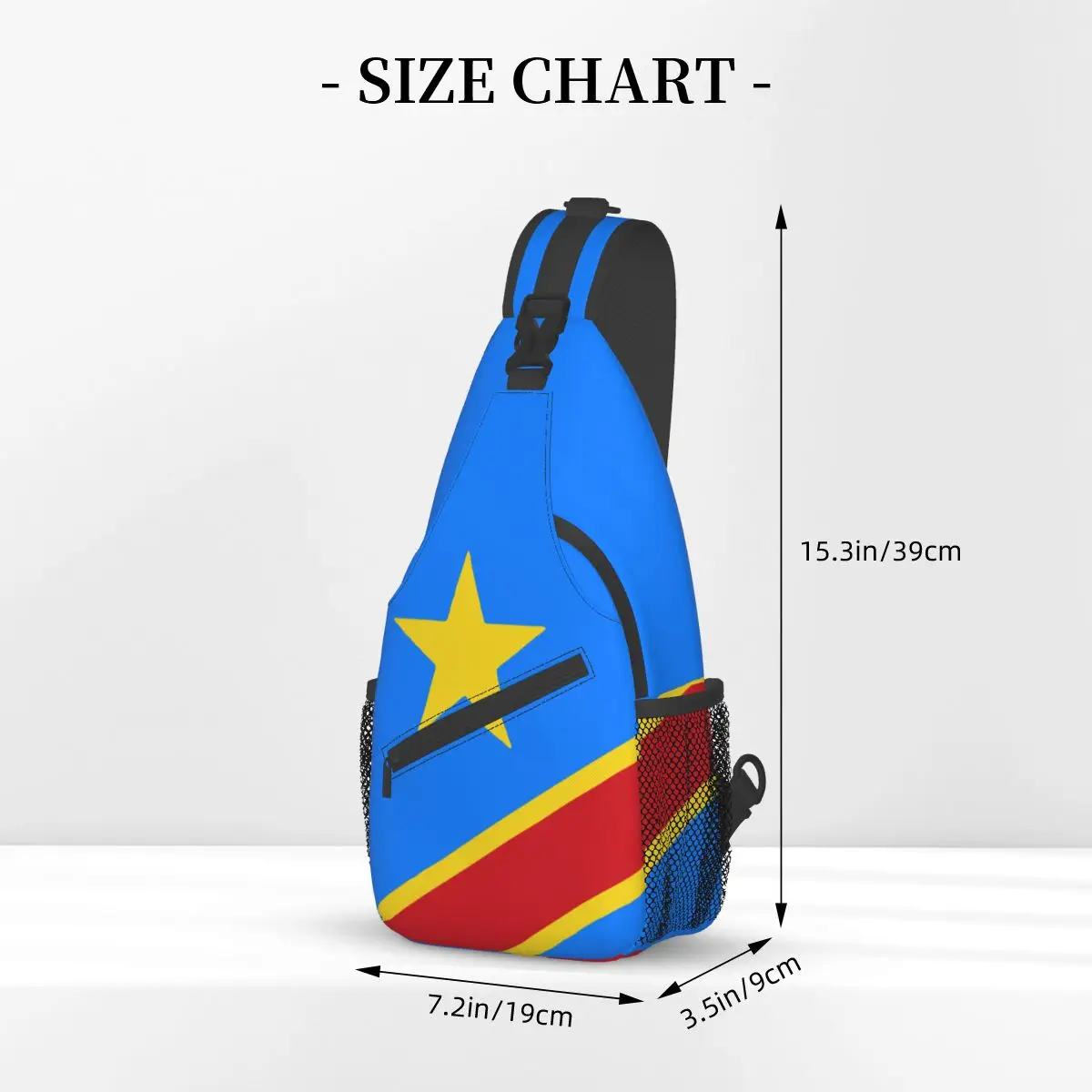 Vlag Van Congo Crossbody Slingtassen Casual Borsttas Kinshasa Zaire Schouderrugzak Dagrugzak Voor Wandelreispakket