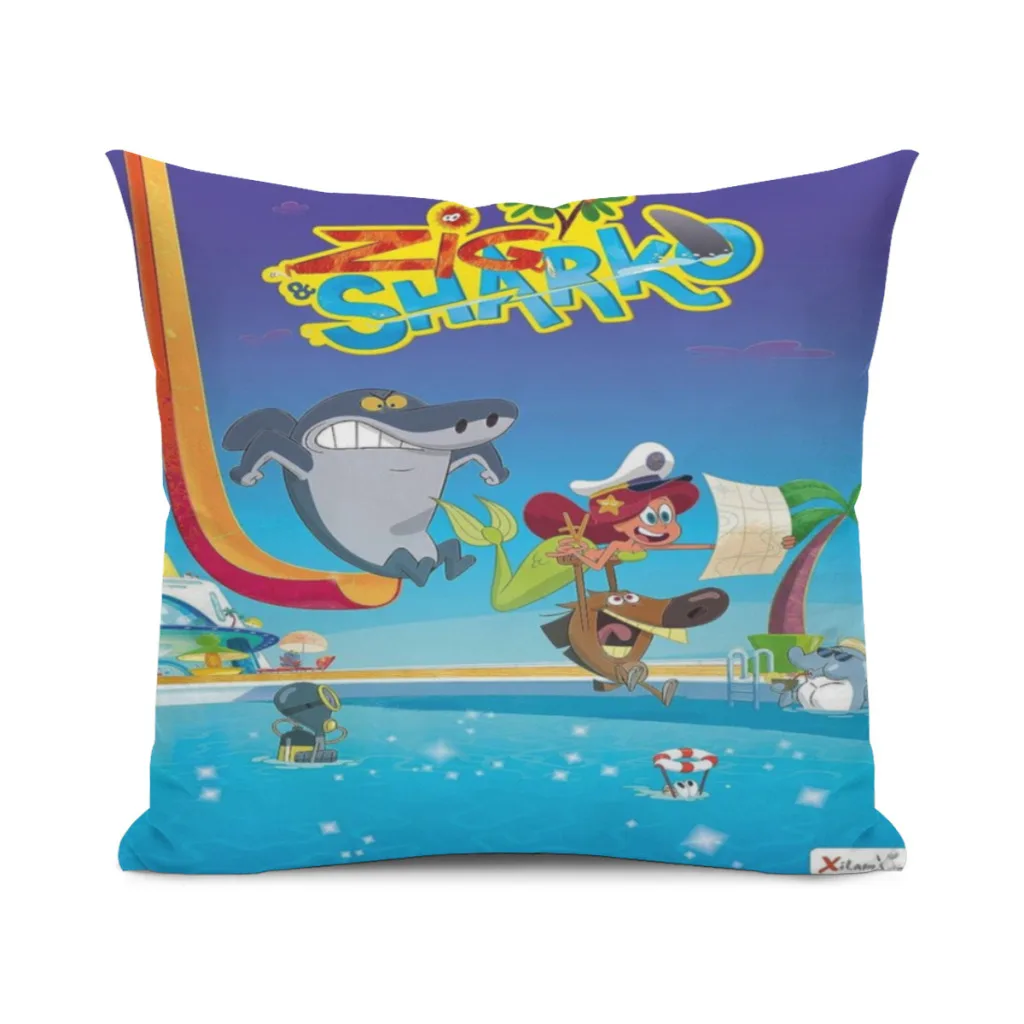 

Zig & Sharko Pillow Cushion Case Dakimakura Cover Decorative Sleeping 45x45cm