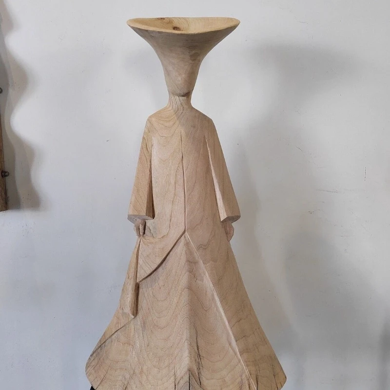 Abstract wood carving ornament hotel soft decoration art installation