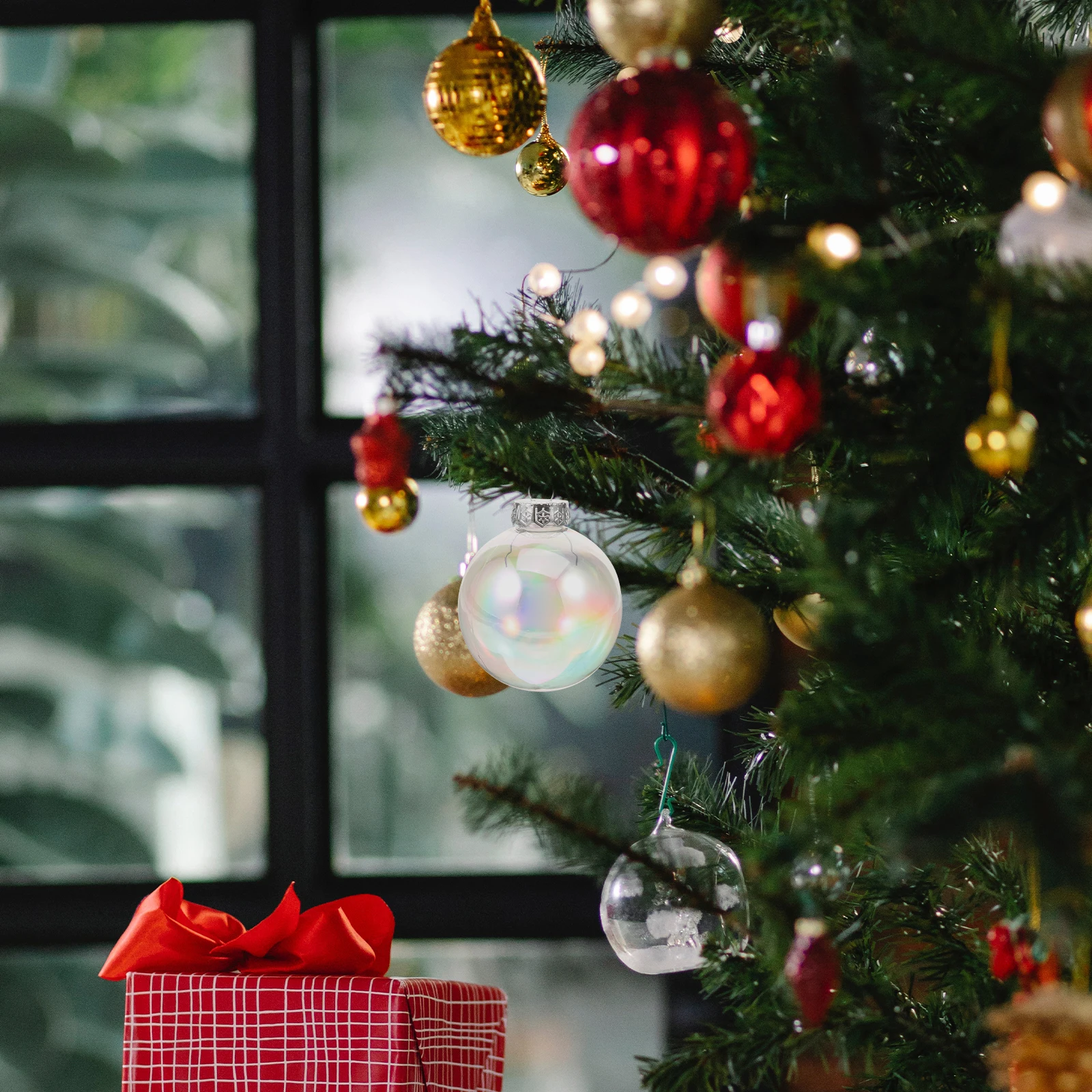 

10 Pcs 8cm Christmas Decoration Balls High Transparent PET Hanging naments for Tree Party Home Garden Celebrations Xmas DIY