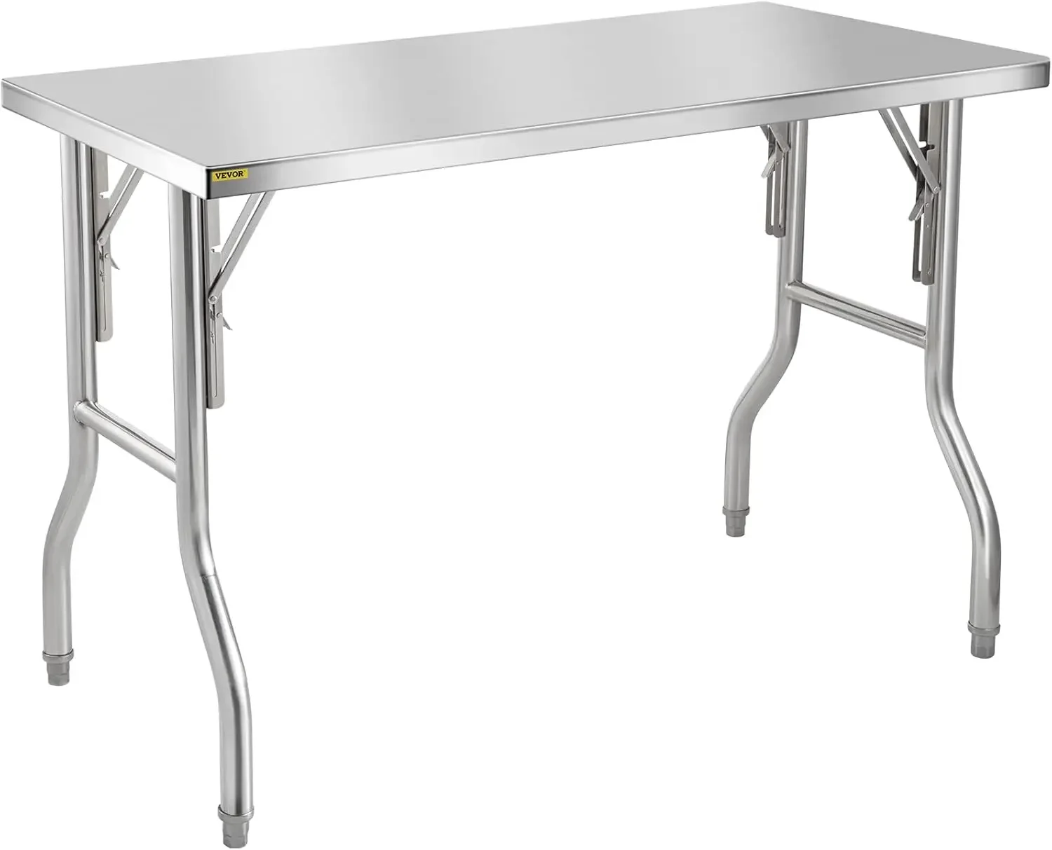 Commercial Worktable Workstation 48 x 24 Inch Folding Commercial Prep Table, Heavy-duty Stainless Steel Folding Table with