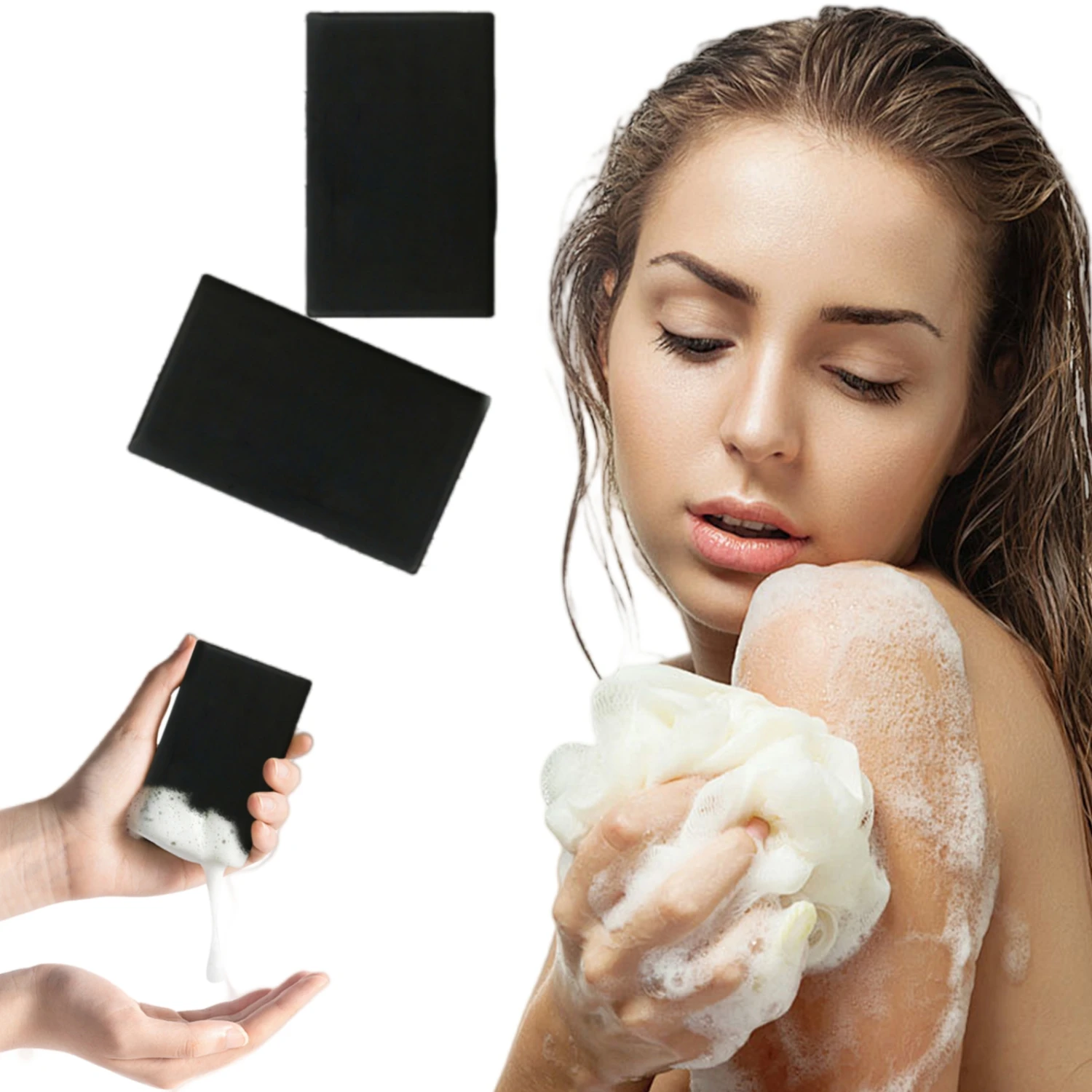 

100g African Black Charcoal Soap Handmade Soap Bamboo Charcoal Black Soap Clean Body Black Charcoal Soap Organic Charcoal Soap