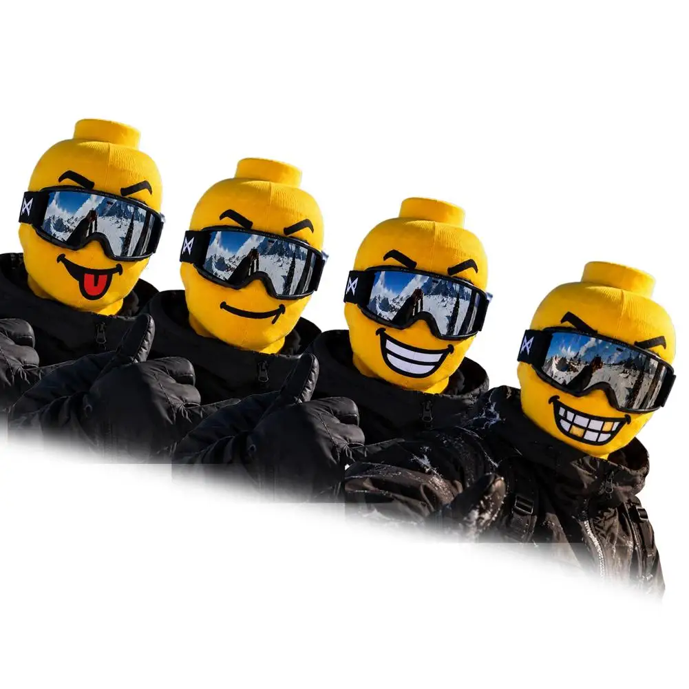 Funny Yellow Block Person Ski Mask 3D Printed Balaclava Full Face Cover Windproof Breathable Knit Headwear for Cycling Skiing